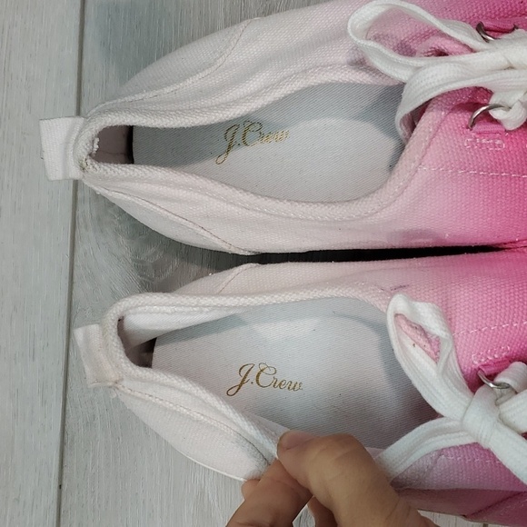 J.Crew Womens Colorblock Dip Dyed Fuchsia Sneakers shoes sz 10H - Picture 6 of 12
